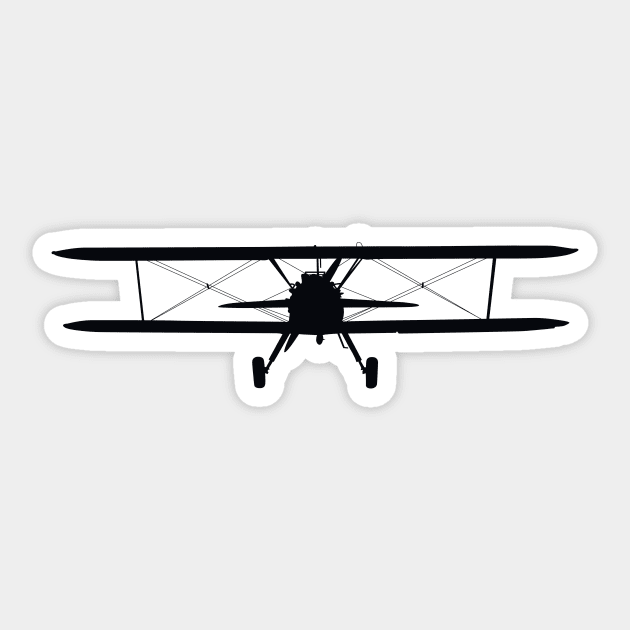 Biplane silhouette Sticker by StefanAlfonso